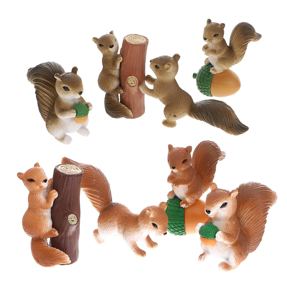 8Pcs Squirrel Decor Ornament A - Bonsai Garden Landscape Design ulasan dan harga