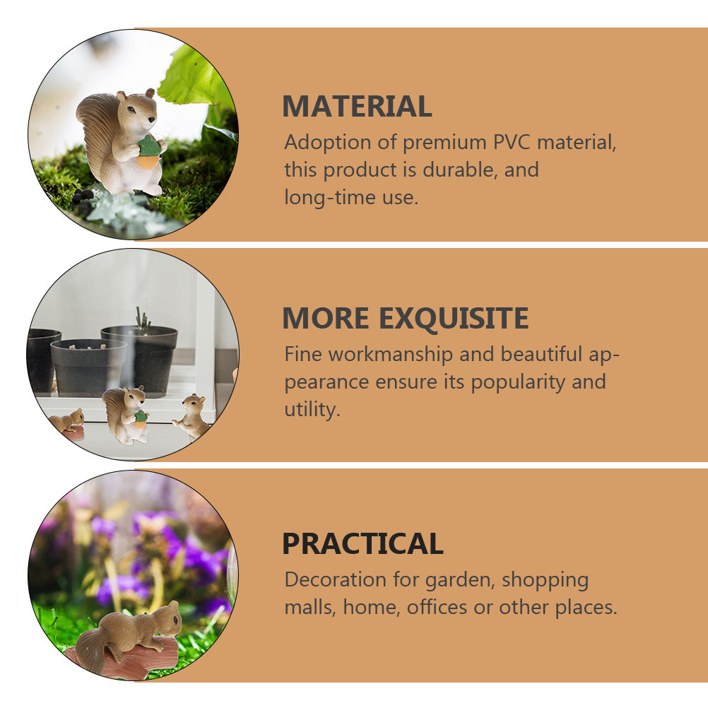 8Pcs Squirrel Decor Ornament A - Bonsai Garden Landscape Design ulasan dan harga