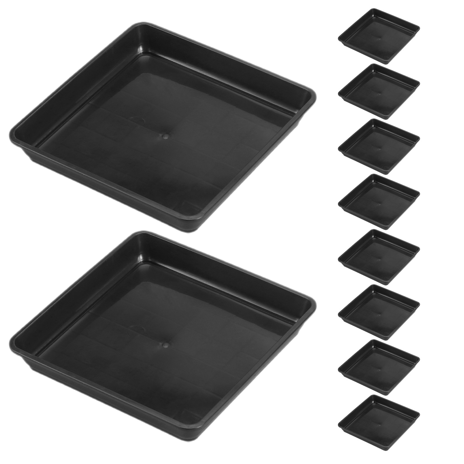 10Pcs Square Plastic Plant Pot - Drip Tray Saucer ulasan dan harga