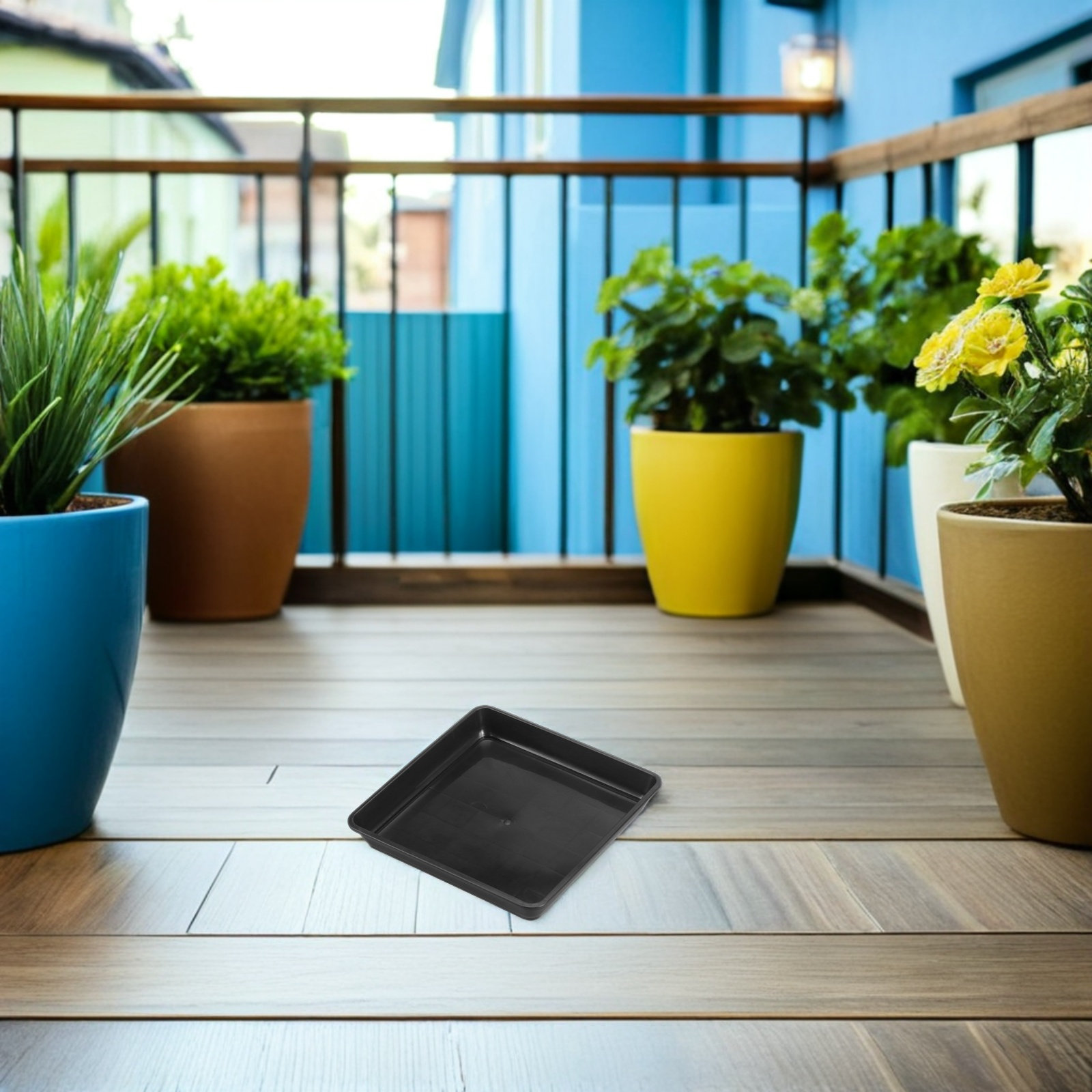 10Pcs Square Plastic Plant Pot - Drip Tray Saucer ulasan dan harga
