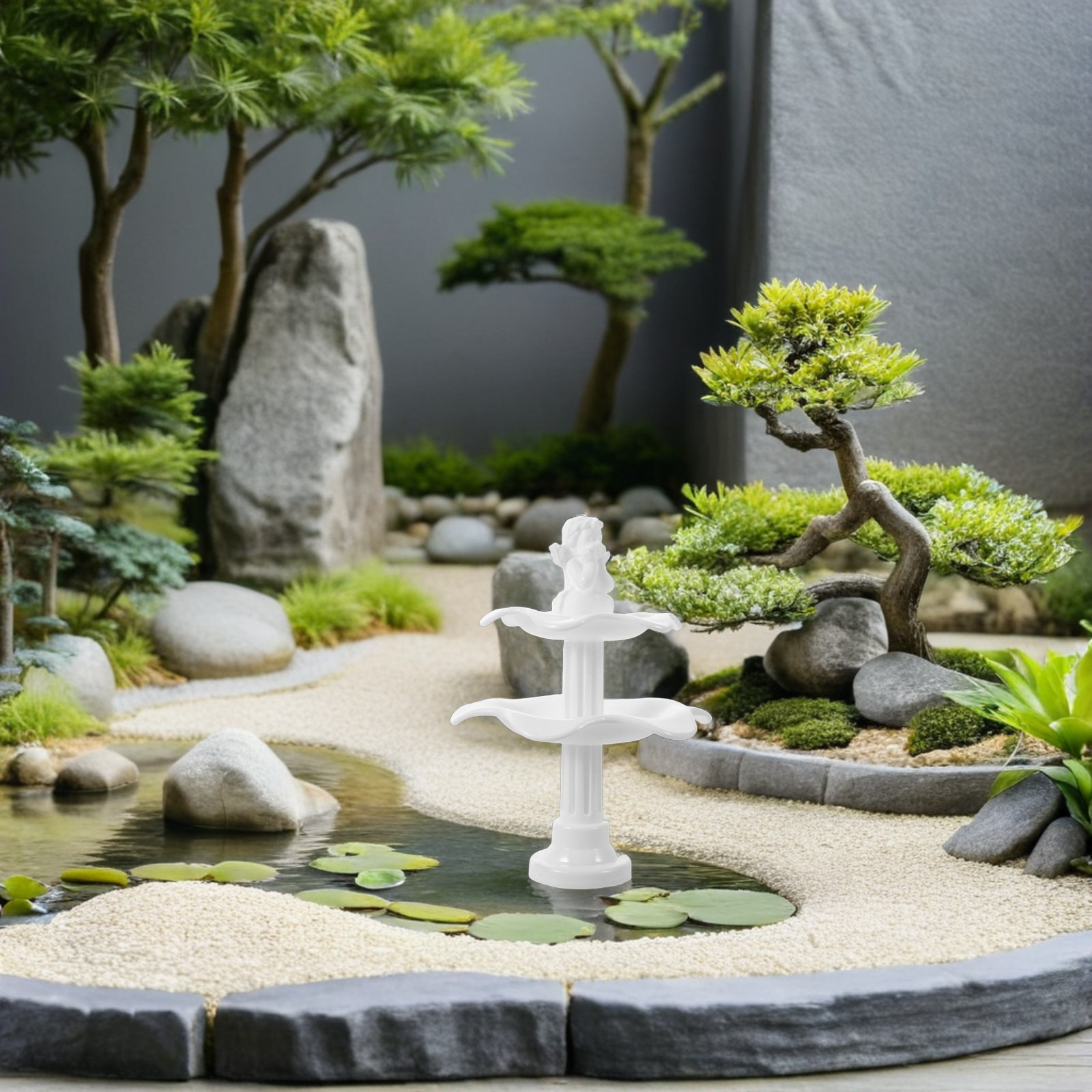 2Pcs Two-Tier Plastic Miniatur - Bonsai Garden Landscape Design ulasan dan harga
