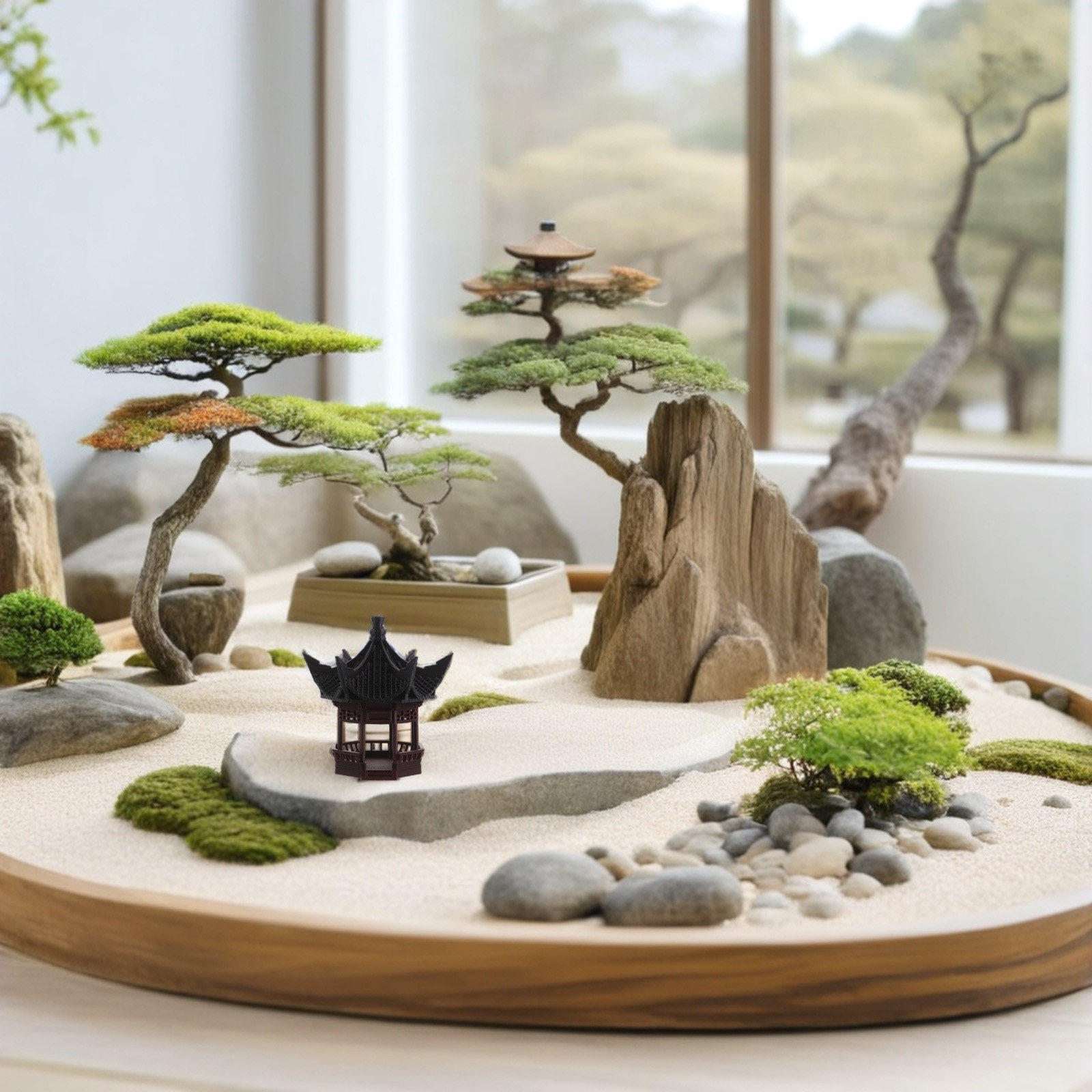 Miniature Pagoda Landscape Orn - Bonsai Garden Landscape Design ulasan dan harga